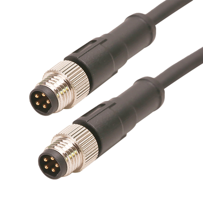 สายเคเบิลกันน้ำ IP67 สายเคเบิลตัวเชื่อมต่อ M8 5 พินปลั๊กป้องกันหญิง PVC สายแจ็คเก็ตสกู๊ตเตอร์ไฟฟ้าจักรยาน