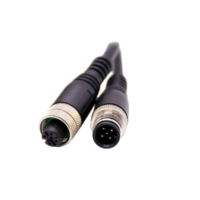 สกรูโลหะ Phoenix M12 สายยาว 100 ซม. ตัวผู้ถึงตัวเมียสีดำพร้อมฝา PVC