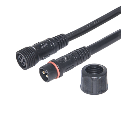 สีดำ M14 M21 สายไฟกันน้ำแจ็คเก็ต PVC ตัวผู้กับตัวเมีย