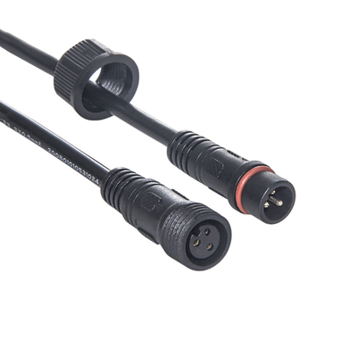 สีดำ M14 M21 สายไฟกันน้ำแจ็คเก็ต PVC ตัวผู้กับตัวเมีย