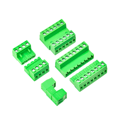 ลวดขั้วต่อเทอร์มินัลบล็อก PCB สีเขียว XK2EDGA ระยะพิทช์ 5.08 มม