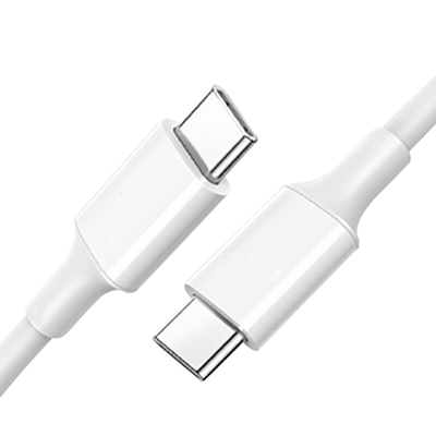 สายชาร์จ USB C To C สีขาว พร้อมปลอก PVC 20V 3A 60W