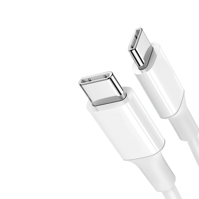 สายชาร์จ USB C To C สีขาว พร้อมปลอก PVC 20V 3A 60W