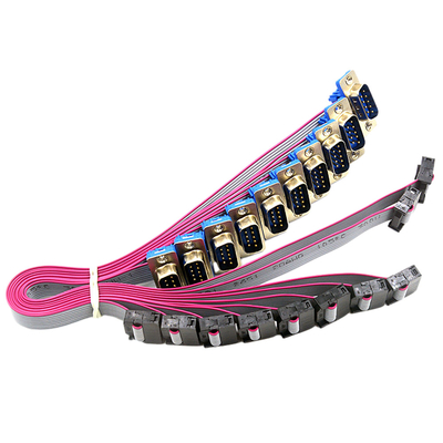 สายเคเบิล Pitch Ribbon OEM 2.54 มม. IDC DB9 ตัวผู้ตัวเมียสำหรับตัวยึดแผง