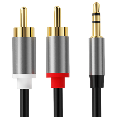 สายสัญญาณเสียงวิดีโอที่มีสีสัน, สายแจ็คสเตอริโอ 2 Rca 3.5 มม. ดิจิตอลเป็นชายสำหรับรถยนต์
