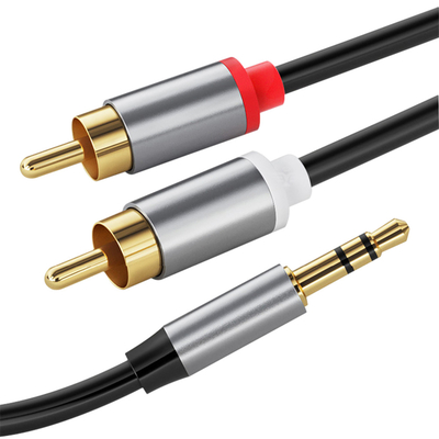 สายสัญญาณเสียงวิดีโอที่มีสีสัน, สายแจ็คสเตอริโอ 2 Rca 3.5 มม. ดิจิตอลเป็นชายสำหรับรถยนต์