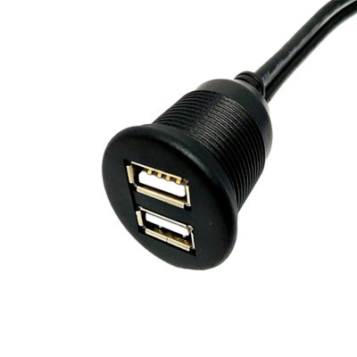 สายเคเบิลพอร์ต USB คู่ USB2.0 กันน้ำ 1 เมตรสำหรับรถยนต์ รถจักรยานยนต์