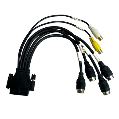 ชุดสายเคเบิล M12 ถึง RCA แบบกำหนดเองประกอบสกรูล็อคสีดำ