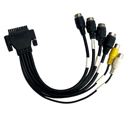 ชุดสายเคเบิล M12 ถึง RCA แบบกำหนดเองประกอบสกรูล็อคสีดำ
