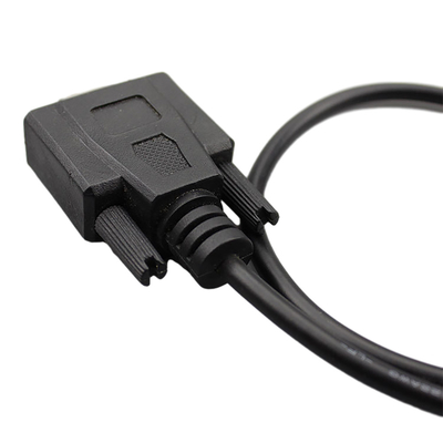 สายเคเบิล RS232 Overmolding แบบกำหนดเองประกอบ DB9 ตัวเมียเป็น USB 2.0 B ประเภทตัวผู้
