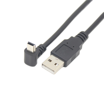USB 2.0 สายชาร์จข้อมูล USB ชายขนาดเล็กพร้อมขั้วต่อมุมขวา