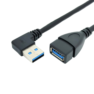 สายชาร์จข้อมูล USB มุมขวา 90 องศาพร้อมอะแดปเตอร์ USB 3.0 ชายกับหญิง