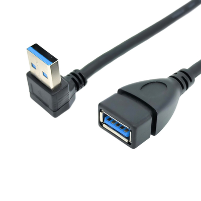 สายชาร์จข้อมูล USB มุมขวา 90 องศาพร้อมอะแดปเตอร์ USB 3.0 ชายกับหญิง