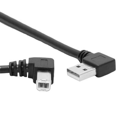 สายเคเบิลข้อมูลเครื่องพิมพ์ USB 1 เมตรพร้อมมุมขวาคู่มุมซ้าย 90 องศาชนิด L