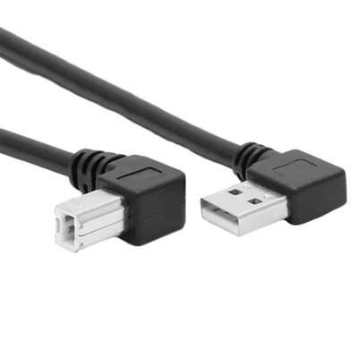 สายเคเบิลข้อมูลเครื่องพิมพ์ USB 1 เมตรพร้อมมุมขวาคู่มุมซ้าย 90 องศาชนิด L