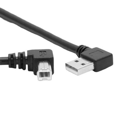 สายเคเบิลข้อมูลเครื่องพิมพ์ USB 1 เมตรพร้อมมุมขวาคู่มุมซ้าย 90 องศาชนิด L