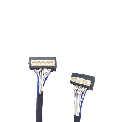 DF9 สายเคเบิล LVDS แบบกำหนดเอง 31 พิน, สายเคเบิลโคแอกเชียลแบบยืดหยุ่น 1 มม. ประเภทตัวเชื่อมต่อระยะพิทช์