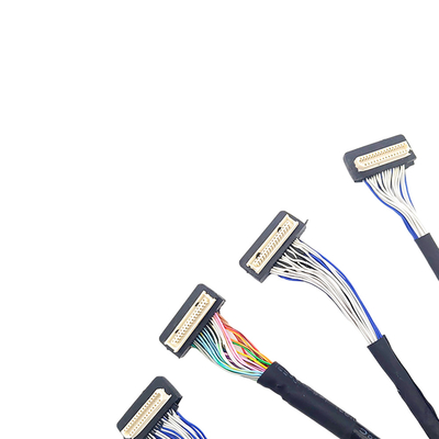 DF9 สายเคเบิล LVDS แบบกำหนดเอง 31 พิน, สายเคเบิลโคแอกเชียลแบบยืดหยุ่น 1 มม. ประเภทตัวเชื่อมต่อระยะพิทช์