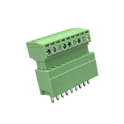 ชาย หญิง Pluggable Terminal Block Connector 3.81mm Pitch 2-16 Pin Plug ในมุมขวาตั้ง