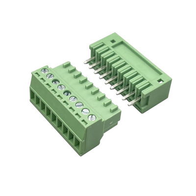 ชาย หญิง Pluggable Terminal Block Connector 3.81mm Pitch 2-16 Pin Plug ในมุมขวาตั้ง