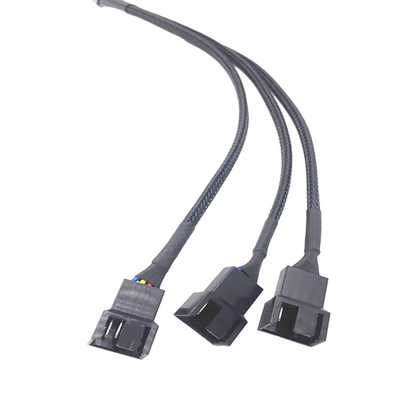 การป้องกัน Bylon 2.54mm Pitch 4 Pin Wire Harnesses ความยาว 30cm สีดํา สําหรับแฟนคอมพิวเตอร์