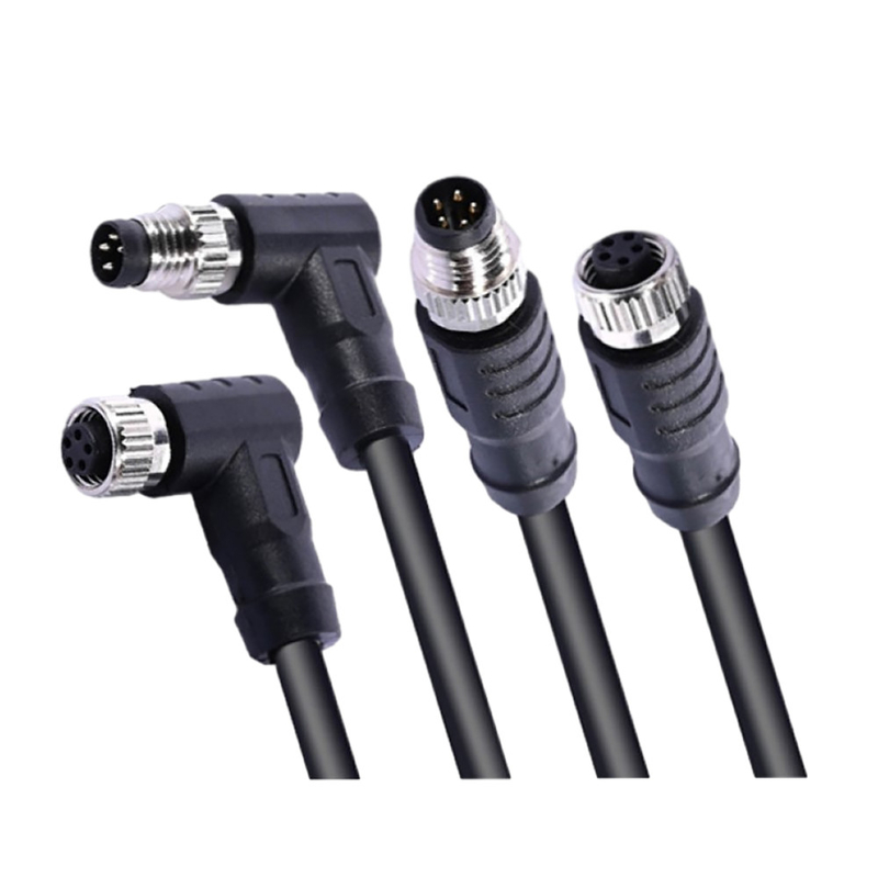 สายเคเบิลกันน้ำ IP67 สายเคเบิลตัวเชื่อมต่อ M8 5 พินปลั๊กป้องกันหญิง PVC สายแจ็คเก็ตสกู๊ตเตอร์ไฟฟ้าจักรยาน