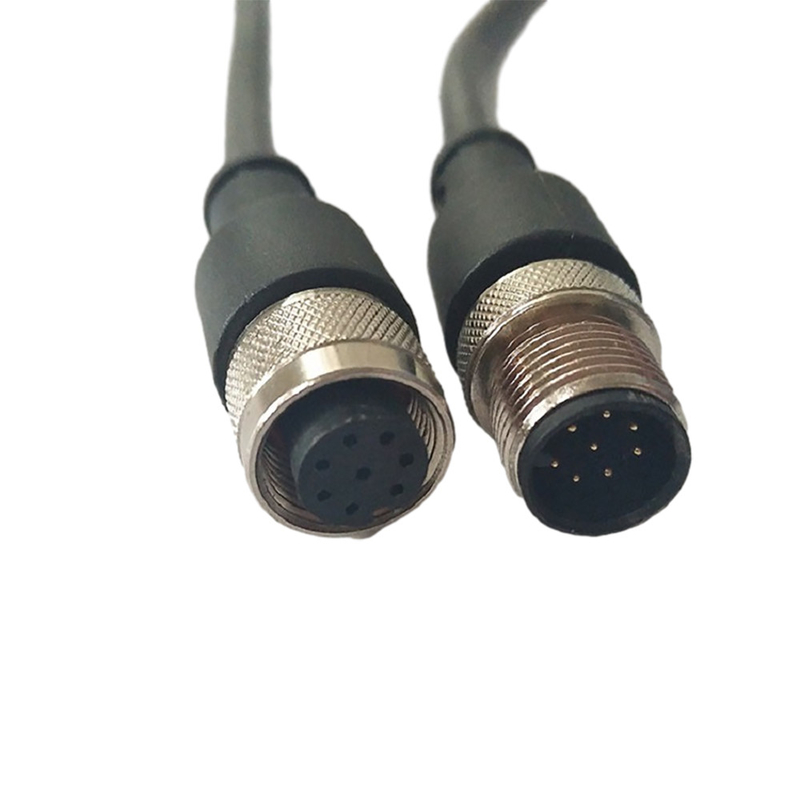 สกรูโลหะ Phoenix M12 สายยาว 100 ซม. ตัวผู้ถึงตัวเมียสีดำพร้อมฝา PVC