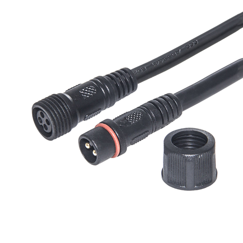สีดำ M14 M21 สายไฟกันน้ำแจ็คเก็ต PVC ตัวผู้กับตัวเมีย
