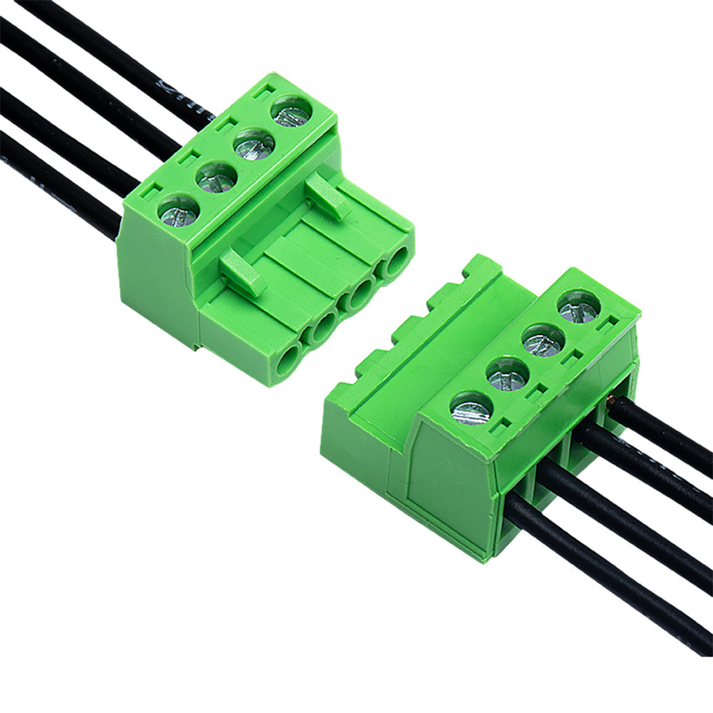 ลวดขั้วต่อเทอร์มินัลบล็อก PCB สีเขียว XK2EDGA ระยะพิทช์ 5.08 มม