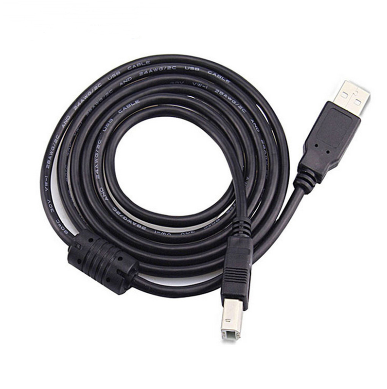สาย USB ความเร็วสูงสีดำ, สายเครื่องพิมพ์ USB 2.0 ชายกับหญิง
