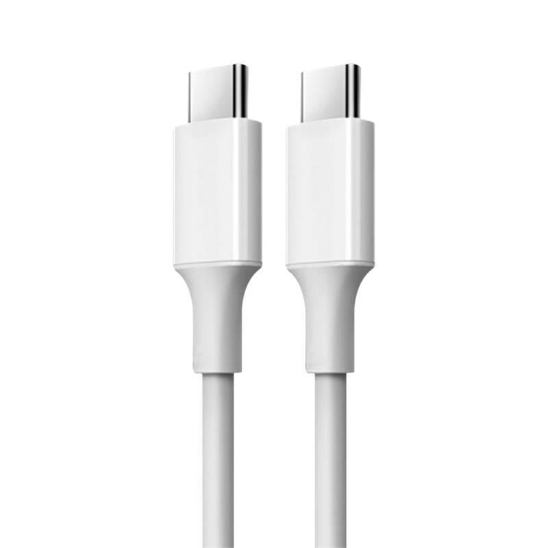 สายชาร์จ USB C To C สีขาว พร้อมปลอก PVC 20V 3A 60W