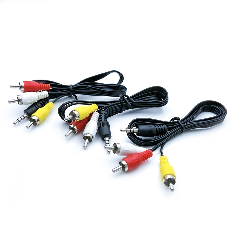 สายสัญญาณเสียงวิดีโอ 20 ม. 3 RCA ถึง 3 RCA พร้อมตัวแปลงเสียงปลั๊กตัวผู้