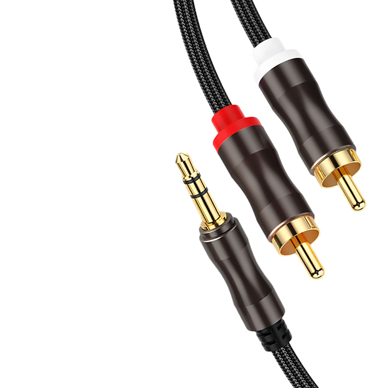 สายสัญญาณเสียงวิดีโอที่มีสีสัน, สายแจ็คสเตอริโอ 2 Rca 3.5 มม. ดิจิตอลเป็นชายสำหรับรถยนต์