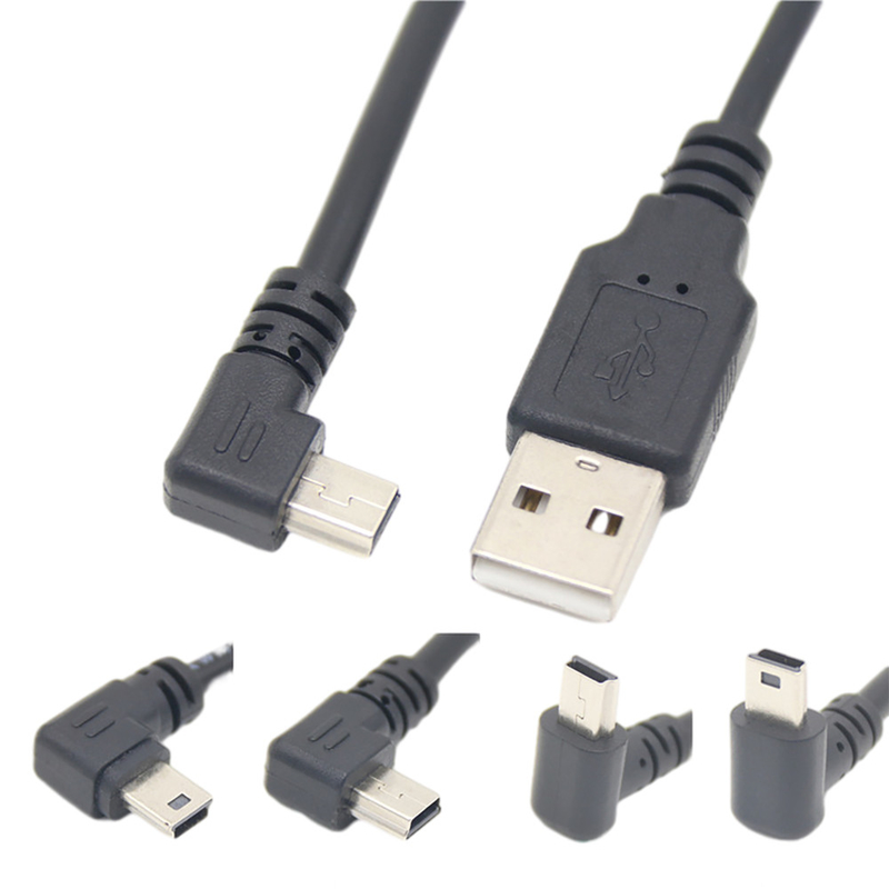 USB 2.0 สายชาร์จข้อมูล USB ชายขนาดเล็กพร้อมขั้วต่อมุมขวา