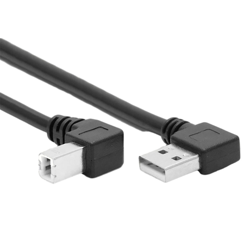 สายเคเบิลข้อมูลเครื่องพิมพ์ USB 1 เมตรพร้อมมุมขวาคู่มุมซ้าย 90 องศาชนิด L