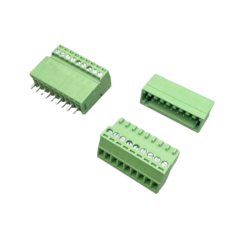 ชาย หญิง Pluggable Terminal Block Connector 3.81mm Pitch 2-16 Pin Plug ในมุมขวาตั้ง