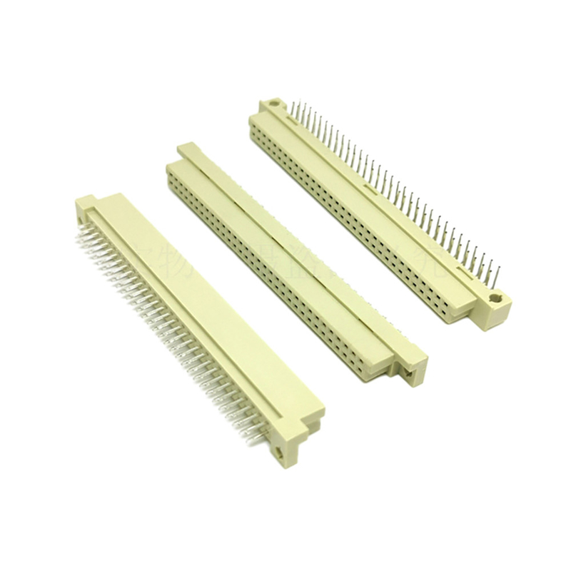 Din41612 2.54mm Pitch DIN Connector 48 Pin หญิง 3 แถว ซ็อคเก็ตประเภท C ผ่านหลุม